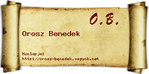 Orosz Benedek névjegykártya